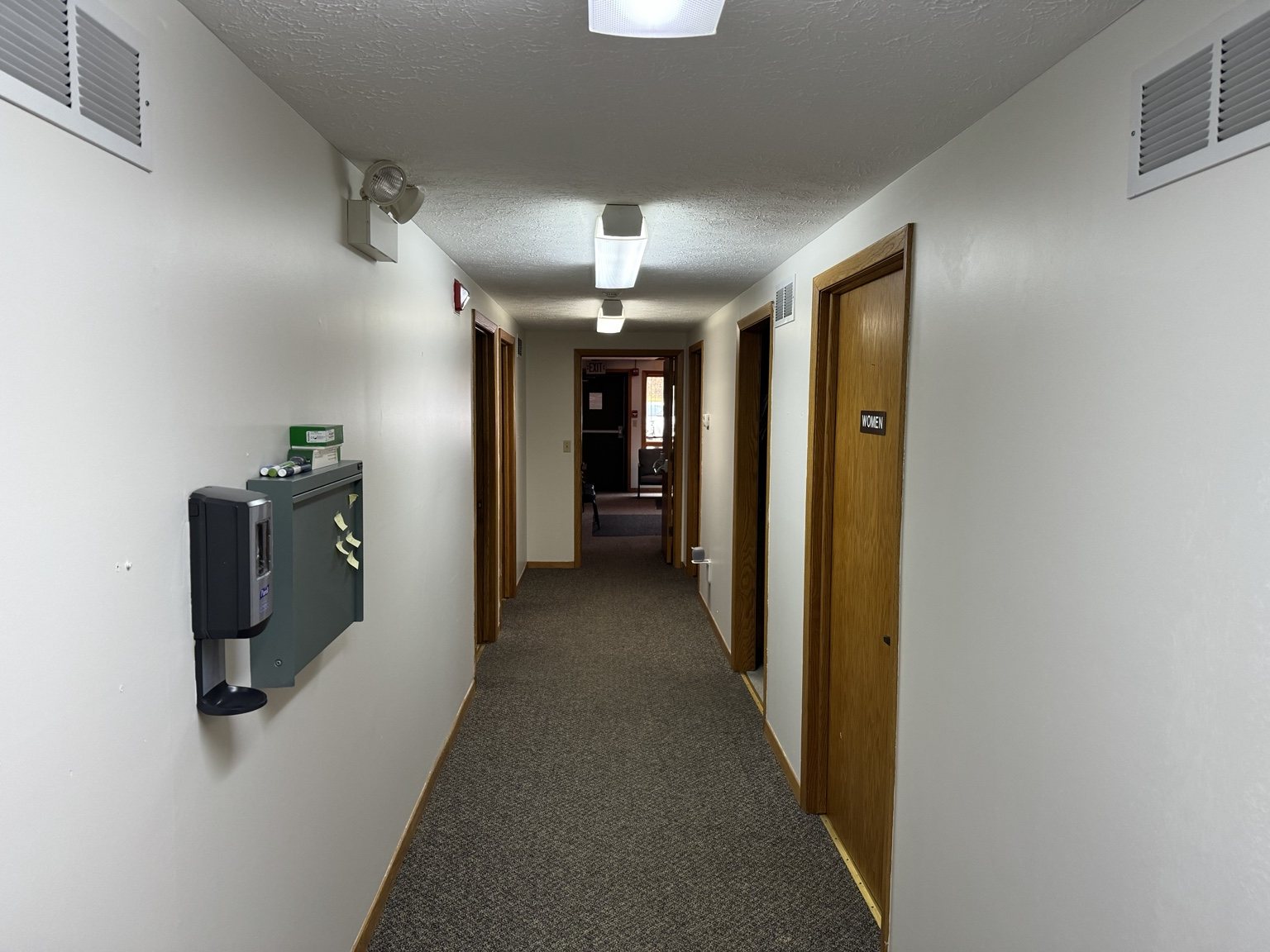 Commercial hallway after painting