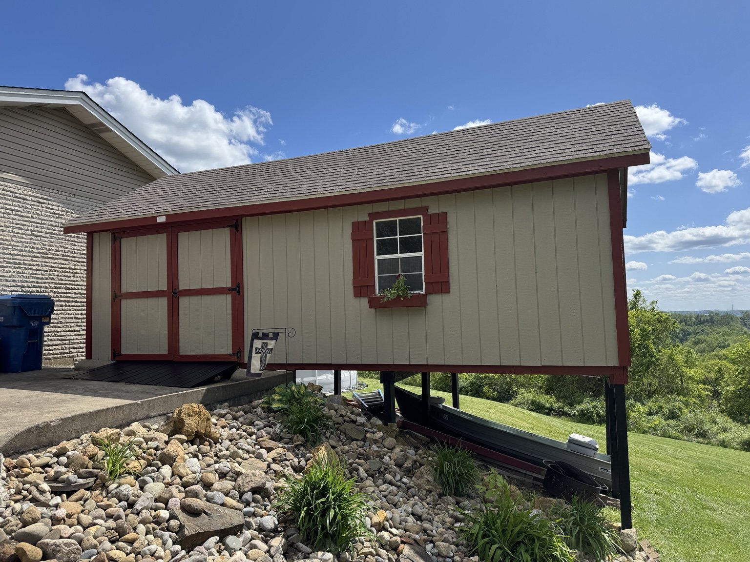 Painted shed and outbuilding