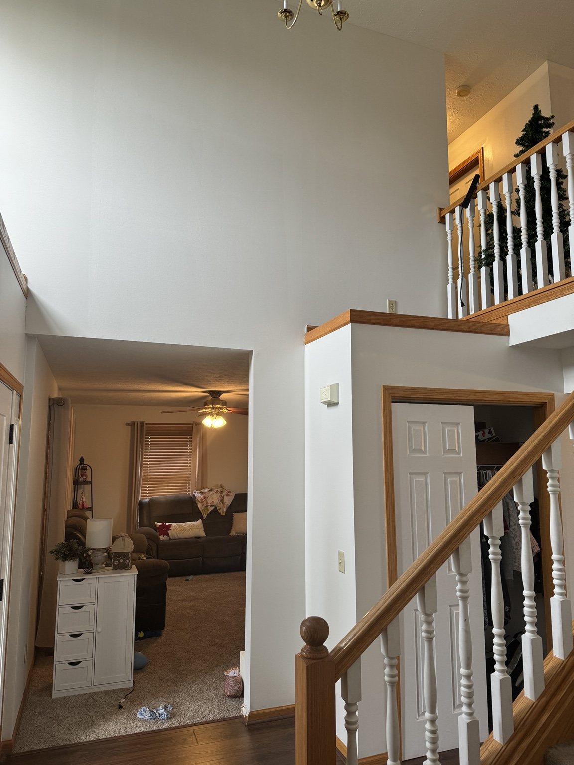 Freshly painted two-story foyer